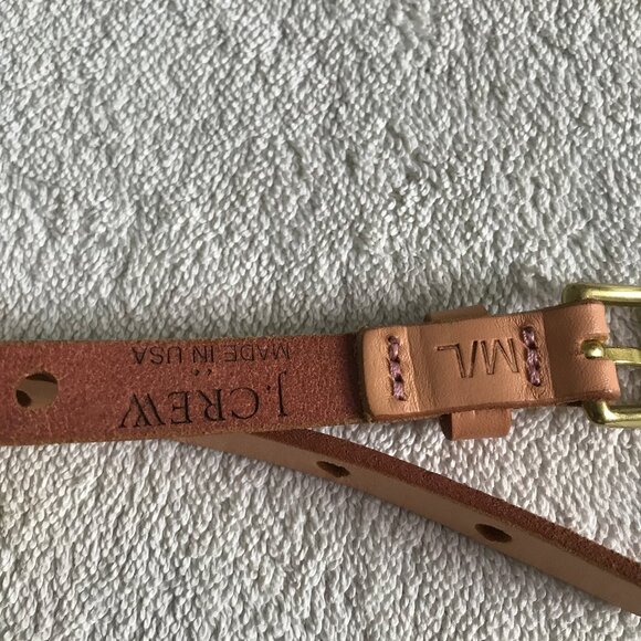 J CREW WOMENS VEGTABLE TANNED LETAHER BELT BROWN ADJUSTABLE WOMENS MEDIUM LARGE - Picture 3 of 9